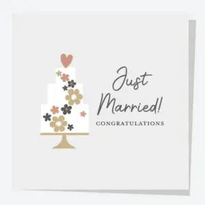 Luxury Foil Wedding Card With Wedding Cake Artwork