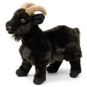Uni Toys M90774BL Black Mountain Goat 29cm Length Soft Toy