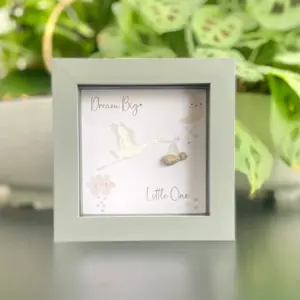 Mini Pebble Artwork Gift for New Baby - Handmade Art Frame