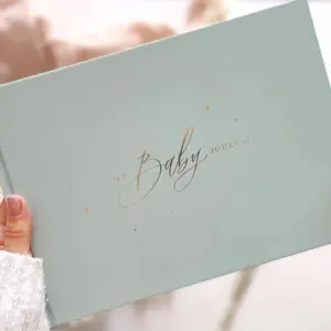 Blush & Gold 'My Baby Journal' For New Parents - Keepsake Book Light Blue