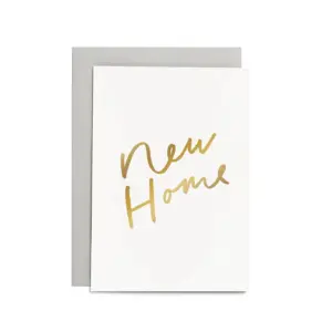New Home Small Card - Bold & Charming Greeting with Gold Foil