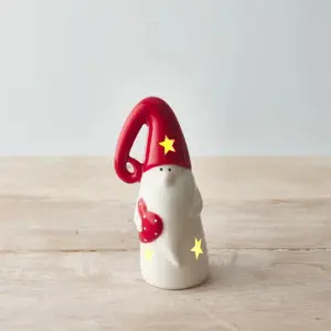 Nordic Gonk T-Light Holder | Red Hat Decor Accent