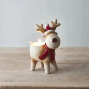Nordic Reindeer T-Light Holder - Decor Your Space, 14.5cm