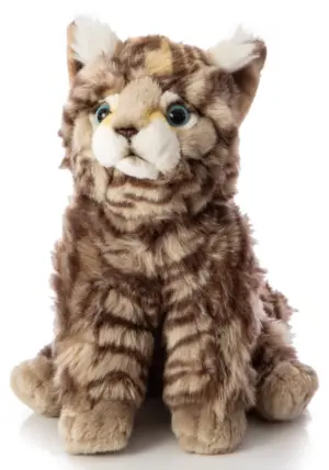 Uni Toys P30194 Wild Cat Grey-tiged sitting Soft Toy