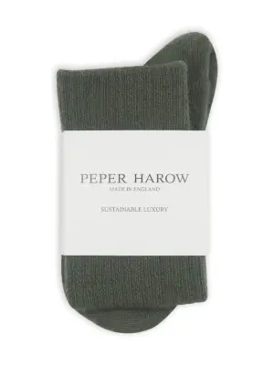 Peper Harrow Luxury Wool Boot Socks For Women in Olive