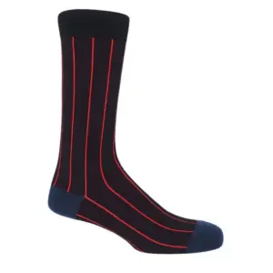 Men's Premium Quality Luxury Black Pin Striped Socks