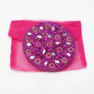 Pink Mosaic Handbag Mirror - Elegant Fashion Accessory