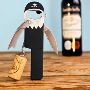 Pirate Bottle Opener - Novelty Shaped Corkscrew & Opener