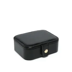 Press Stud Closure Mini Jewellery Storage Box Black