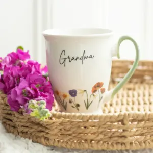 Wildflower Decorated Mug - Perfect Gift for Grandma