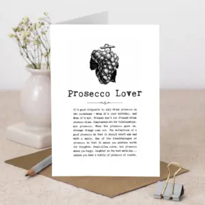 Prosecco Lover Card - Perfect Greeting for Prosecco Enthusiasts