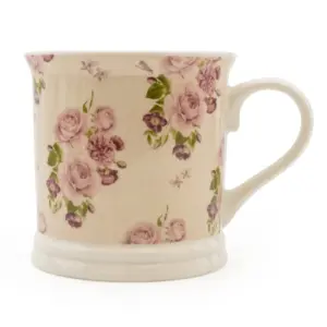 Provence Blossom Flower Tankard Mug - Serene Beauty & Elegance