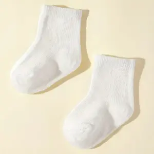 Pair of Pure White Baby Socks