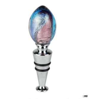 Bottle stopper - Original Murano Glass Silver Spiral