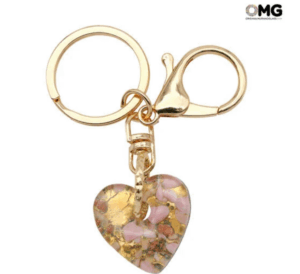 Original Murano Glass Gold Leaf Keychain - Exquisite Craftsmanship