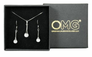 Parure Pearls Necklace and Earrings Set - Murano Glass Jewelry