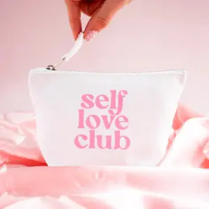 Make up Pouch - Stylish Self Love Club Organic Canvas Bag