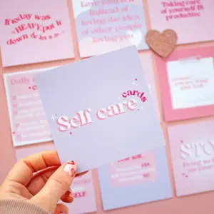 Self Care Flash Card Set for Daily Upliftment and Inspiration