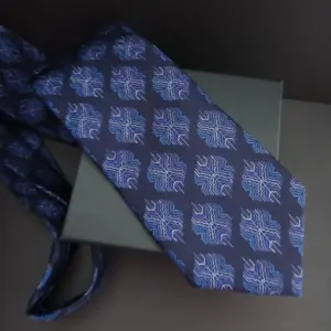 Luxury Hand Sewn Silk Twill Motif Tie