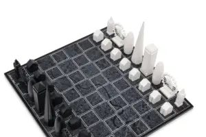 Skyline Chess The London Edition with Carrara Marble Board