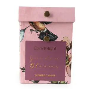 Small Ridged Glass Candle - Garden Blooms Plum Fragrance