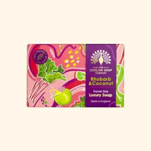 Travel Rhubarb Mini Soap - Refreshing Coconut Scented Cleanser
