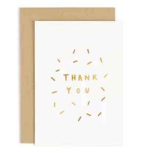 Thank You Sparkle Card - Gold Foiled Writing | UK Made