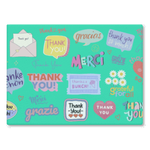 Thank You Glass Chopping Board - Original Art by Lilly Rose
