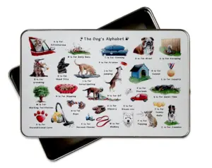 Dog's Alphabet Storage Tin - Perfect Gift for Loved Ones