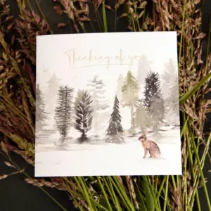 Thinking of You - Hare Watercolour Forest Greeting Card