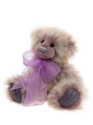 Charlie Bears Thursday Jointed Plush Bear with Lavender Organza Ribbon Bow +