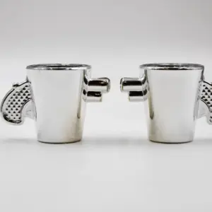 Silver Revolver Shot Glasses Set of 2 - Unique & Stylish