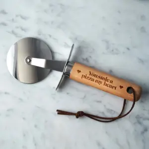 Wooden Handle Pizza Cutter - Slice with Ease and Style