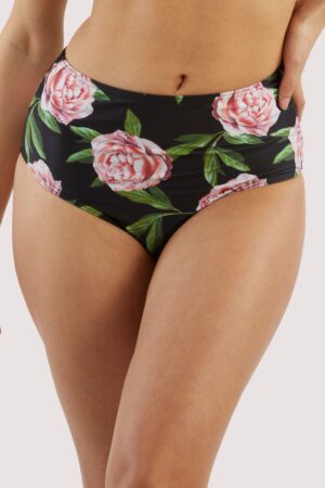 Claudette Roses High Waisted Bikini Brief | UK 10 | Bettie Page Lingerie