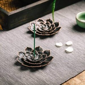 Black lotus incense holder - Zen Style Lotus Incense Holder