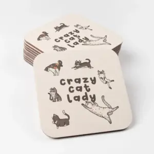 Crazy Cat Lady Coasters for Cat Lovers - Fun & Functional Decor