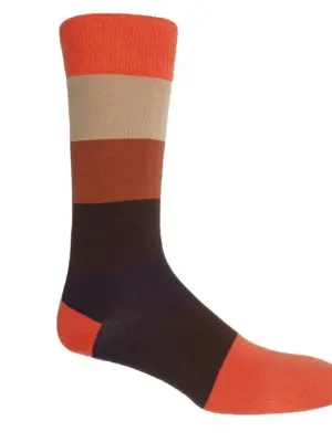 Peper Harrow Block Stripe Men's Luxury Socks - Supima Cotton