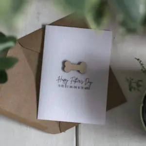 Luxury Wooden Dog Father's Day Card for Dog Dads - Unique Gift