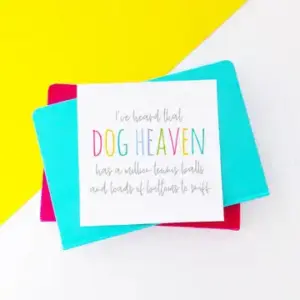 Dog Heaven Sympathy Card for Pet Loss Comfort