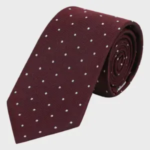 City Pin Spot Silk Tie wine