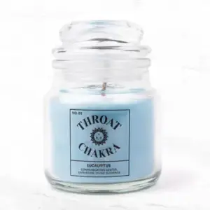 Throat Chakra Candle - Eucalyptus Scent for Balance
