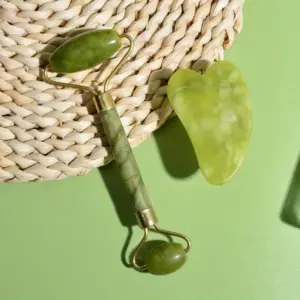 Jade Roller and Gua Sha Set for Ultimate Skincare Massage