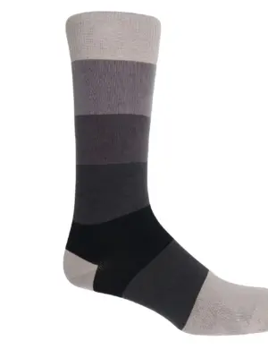 Peper Harrow Block Stripe Men's Luxury Socks - Supima Cotton