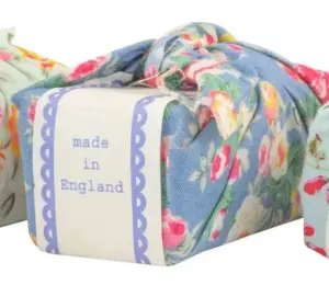 Blue Floral Fabric Wrapped Soap - Elegant & Refreshing Clean