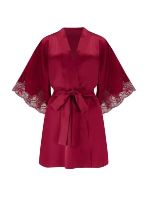 Simone Red Silk Robe