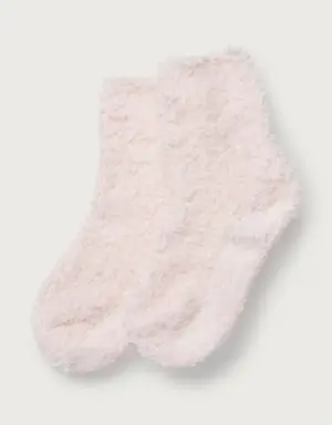 Super Soft Fluffy Pink House Socks - Cozy & Warm Comfort Yellow Speckled