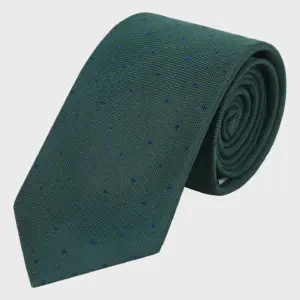 City Pin Spot Silk Tie Dark Green