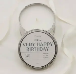 Happy Birthday Fresh Linen Candle 160g - Perfect Gift