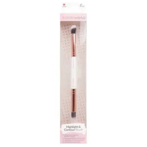 White & Gold Double Ended Highlight and Contour Brush