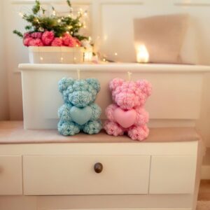 Pink Teddy Bear Candle - Adorable and Scented Decor